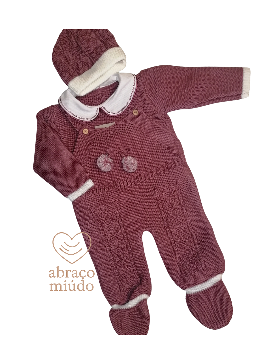 Conjunto de Jardineiras, Camisola e Gorro – Tamanho Único 1