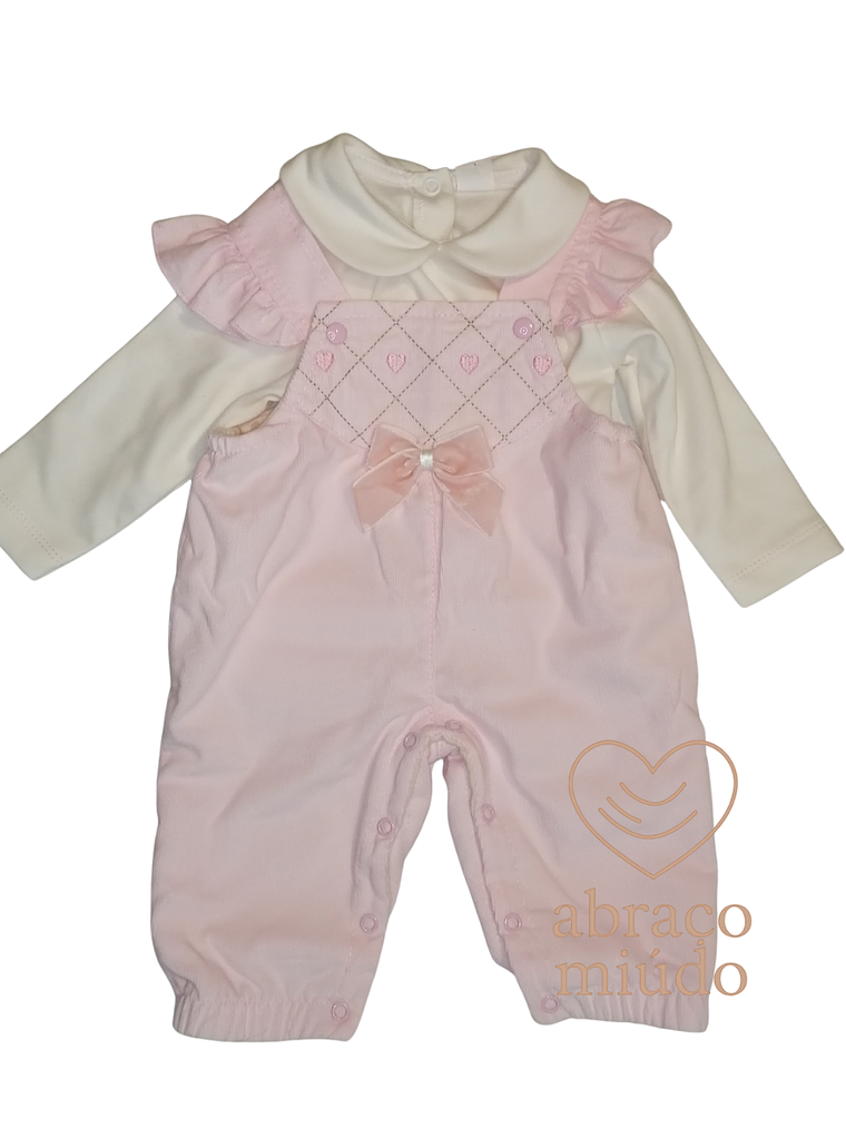 Conjunto Jardineira em Sarja + Camisola Cardada | 3M, 6M e 12M — Conforto e Doçura 1