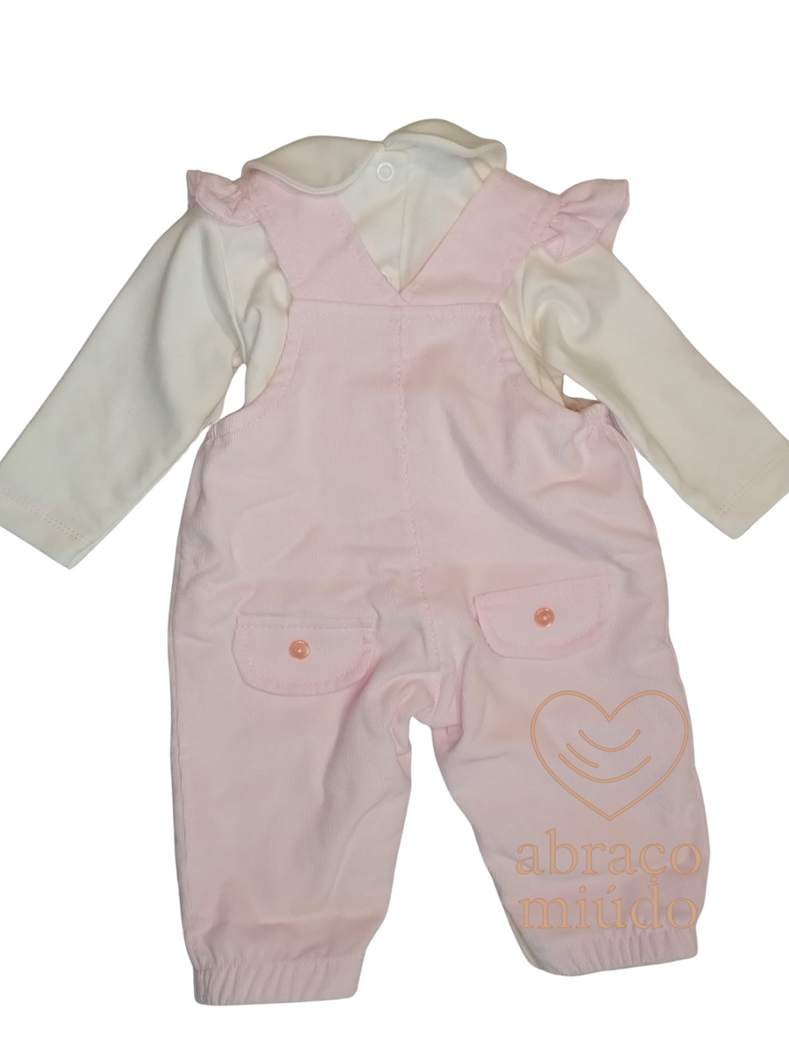 Conjunto Jardineira em Sarja + Camisola Cardada | 3M, 6M e 12M — Conforto e Doçura 2