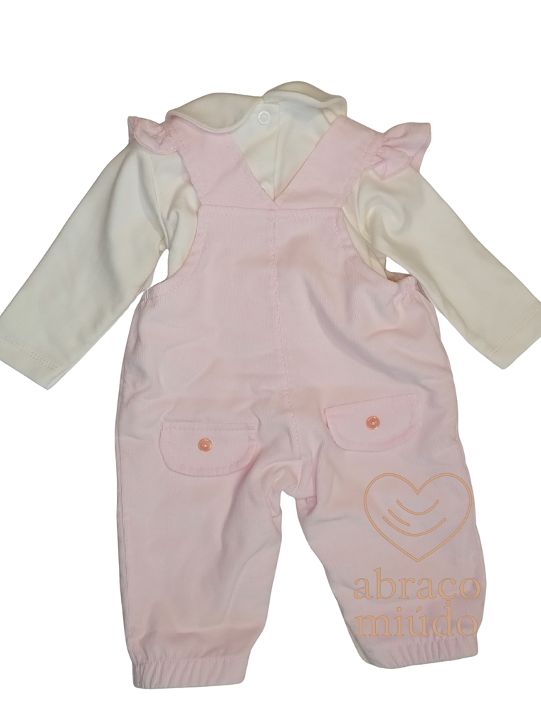 Conjunto Jardineira em Sarja + Camisola Cardada | 3M, 6M e 12M — Conforto e Doçura 2