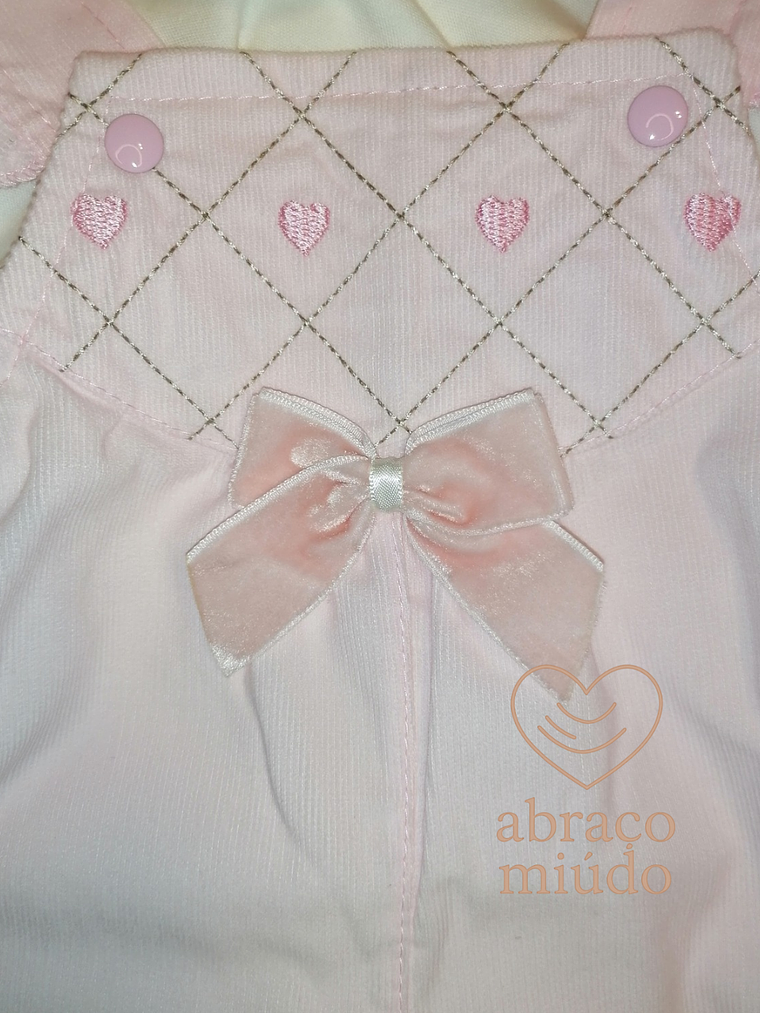 Conjunto Jardineira em Sarja + Camisola Cardada | 3M, 6M e 12M — Conforto e Doçura 3