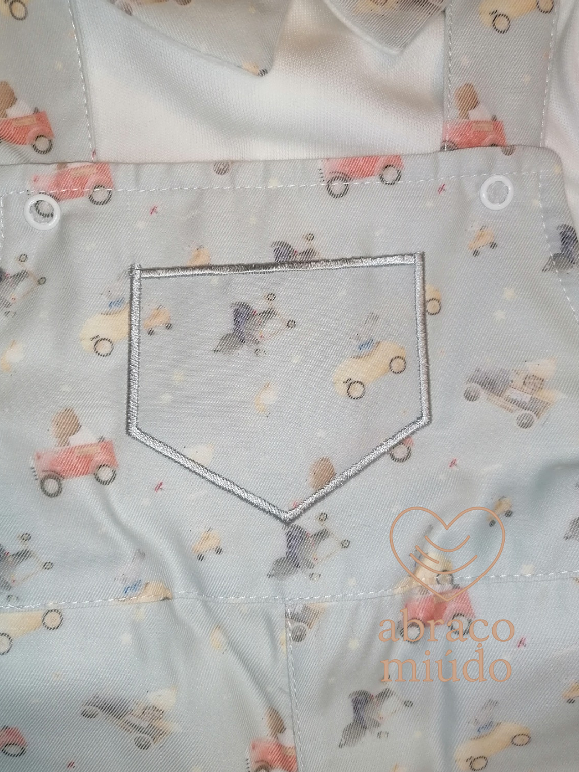 Jardineira de Sarja para Menino + Camisola com carda – 3, 6 e 12 meses  3