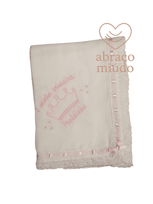 Fralda bordada 100% algodão 