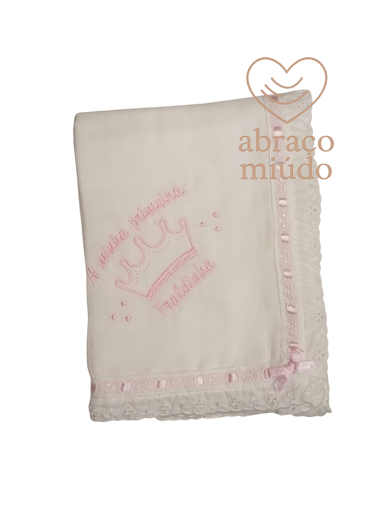 Fralda bordada 100% algodão  1