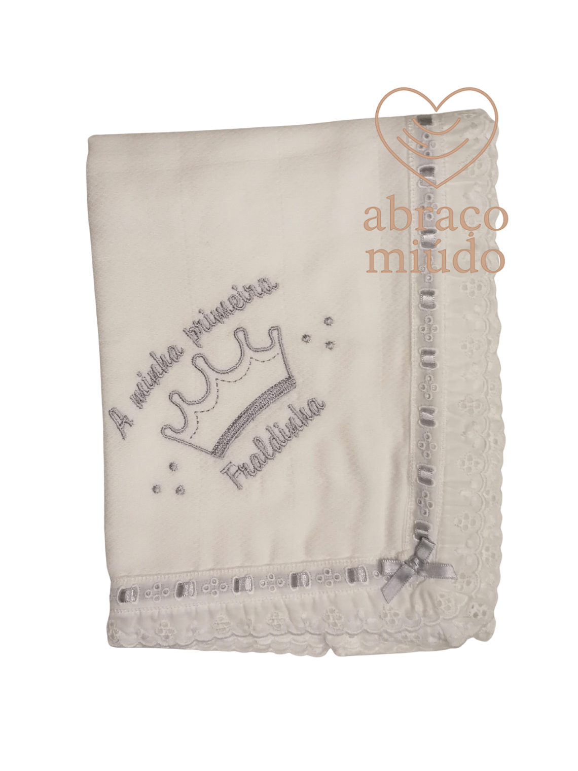 Fralda bordada 100% algodão  2