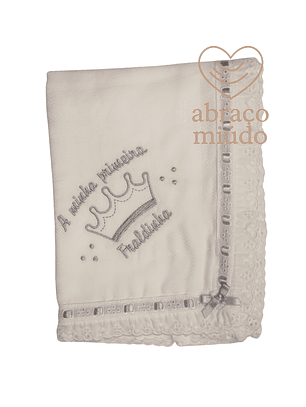 Fralda bordada 100% algodão 