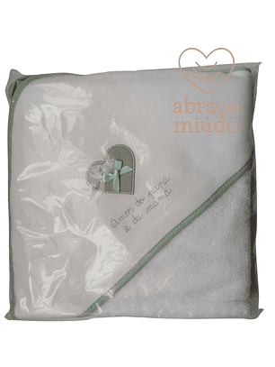 Toalha de Banho 100% Algodão – “Amor do Papá e da Mamã” | Tamanho 80x80 