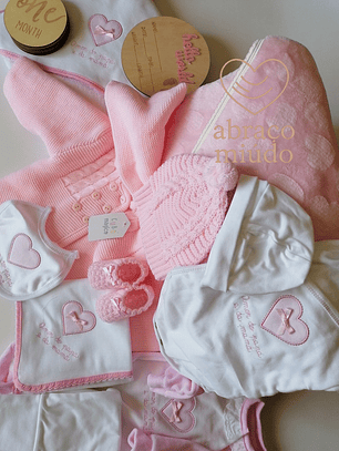 Conjunto Maternidade XL – Enxoval Completo para Bebé | 1 Mês | Várias Cores | 100% Algodão & Malha 