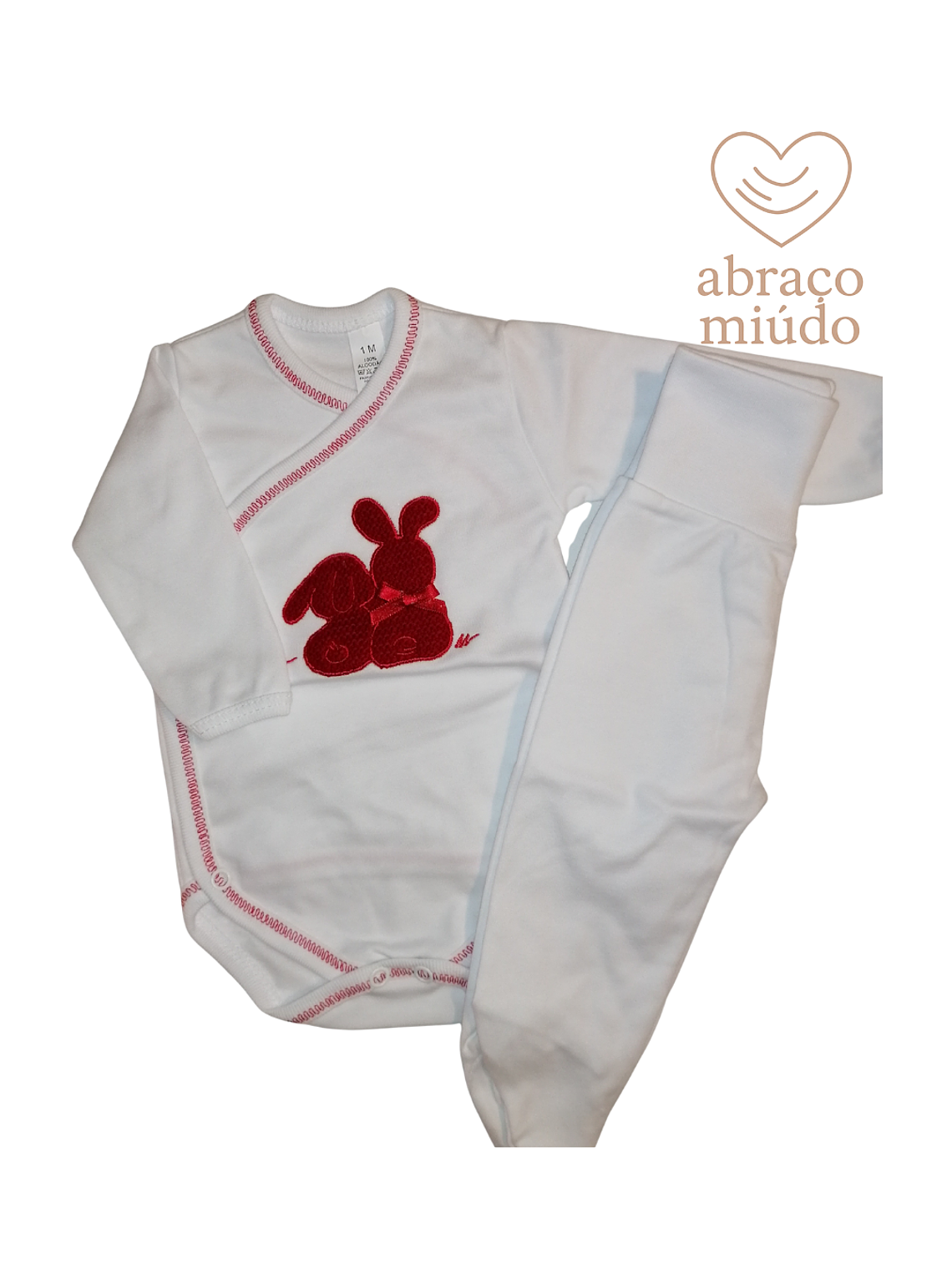 Conjunto Interior para Bebé 1 Mês — 100% Algodão com Carda  2