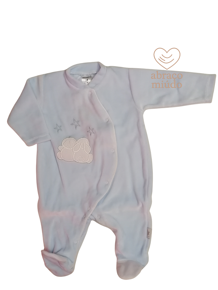 Babygrow de Veludo – Suave e Confortável Tamanho 1 mês, Cor azul  1