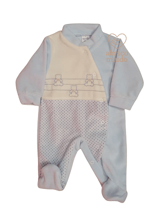 Babygrow de Veludo – Suave e Confortável Tamanho 1 mês, Cor azul