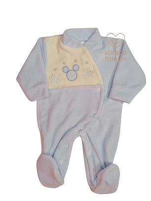 Babygrow de Veludo – Suave e Confortável Tamanho 1 mês, Cor azul