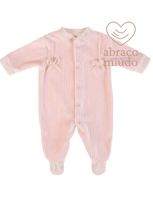 Babygrow de Veludo – Suave e Confortável vários tamanhos, Cor salmão 