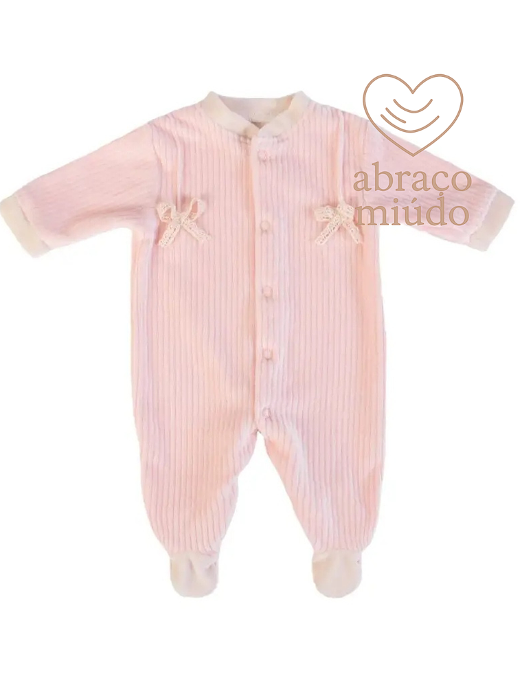 Babygrow de Veludo – Suave e Confortável vários tamanhos, Cor salmão  1