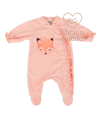 Babygrow de Veludo – Suave e Confortável vários tamanhos, Cor salmão