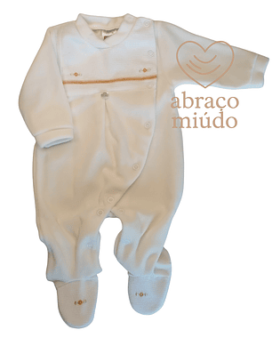 Babygrow de Veludo – Suave e Confortável vários tamanhos, Cor pérola 