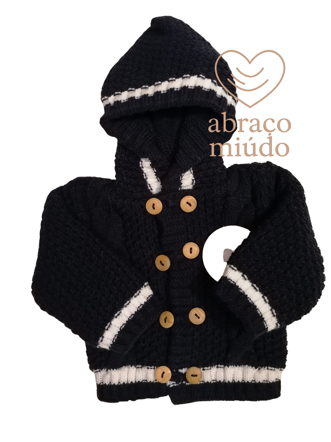 Casaco de malha duplo com capuz – 0/3 meses (várias cores) 2