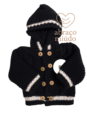 Casaco de malha duplo com capuz – 0/3 meses (várias cores)