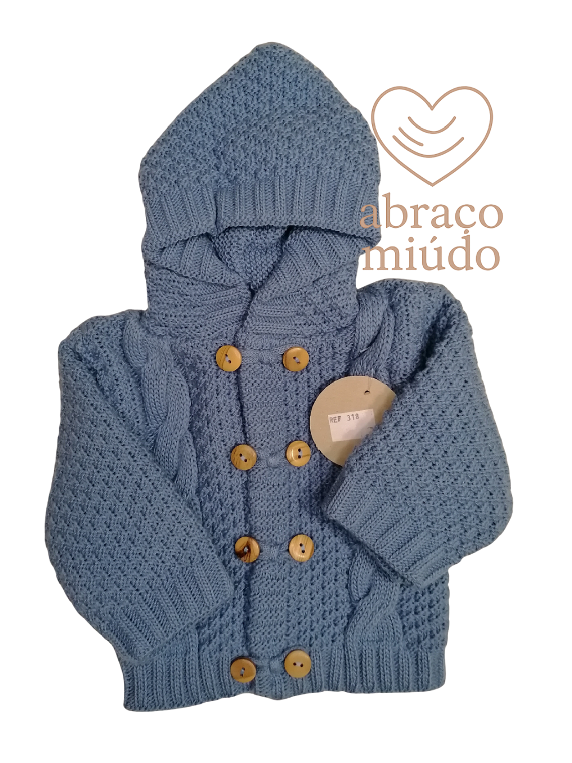 Casaco de malha duplo com capuz – 0/3 meses (várias cores) 3