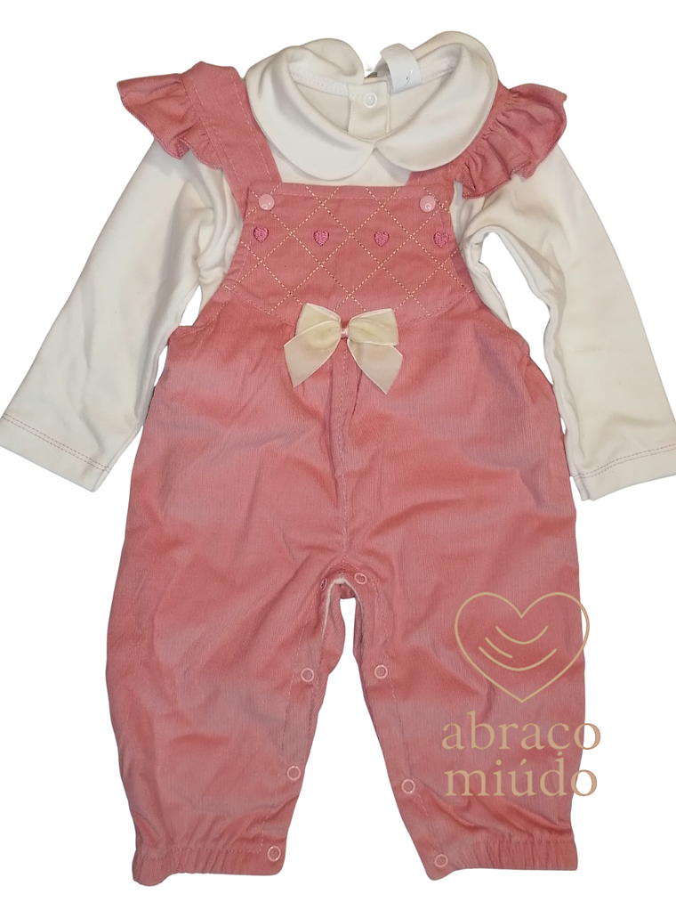 Conjunto Jardineira em Sarja + Camisola Cardada | 3M, 6M e 12M — Conforto e Doçura 4