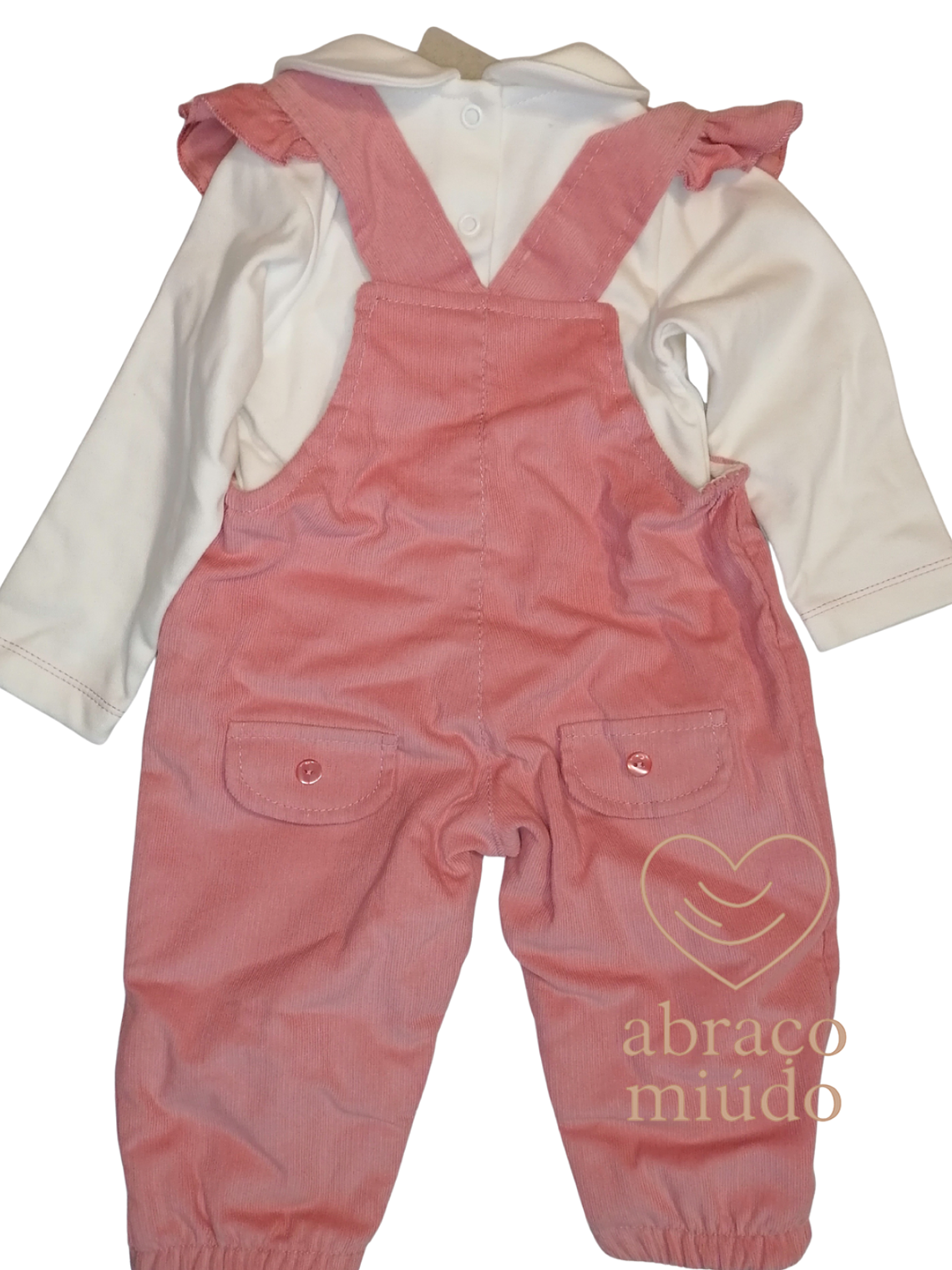 Conjunto Jardineira em Sarja + Camisola Cardada | 3M, 6M e 12M — Conforto e Doçura 6