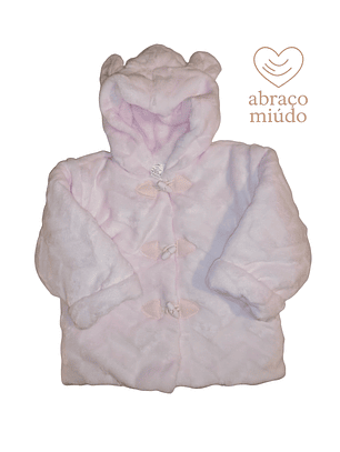 Casaco de Coralina com Capuz – Super Macio e Quentinho - tamanho 12 meses 