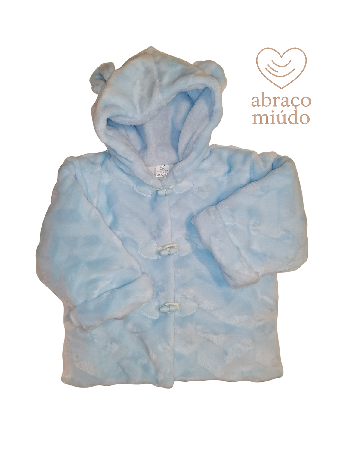 Casaco de Coralina com Capuz – Super Macio e Quentinho - tamanho 12 meses  2