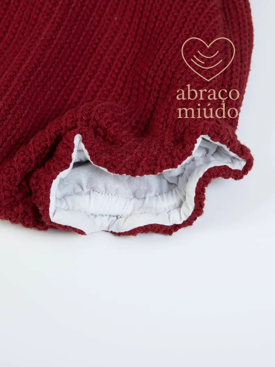 Fofo de Malha Vermelho com Folhos – Tamanho 12 Meses 2