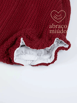 Fofo de Malha Vermelho com Folhos – Tamanho 12 Meses