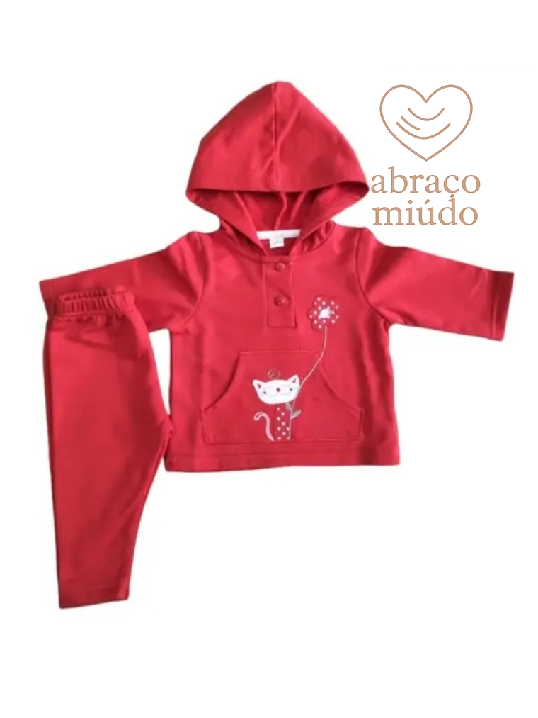 Fato de Treino Vermelho 100% Algodão – Tamanho 6 Meses 1