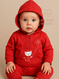 Fato de Treino Vermelho 100% Algodão – Tamanho 6 Meses - Thumbnail 2
