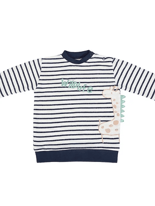 Sweatshirt com Risca Marinho – Tamanho 3 Meses