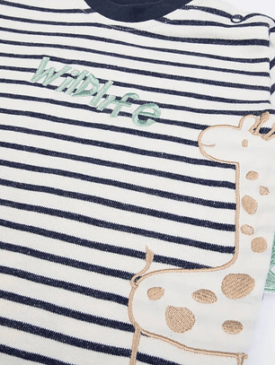 Sweatshirt com Risca Marinho – Tamanho 3 Meses