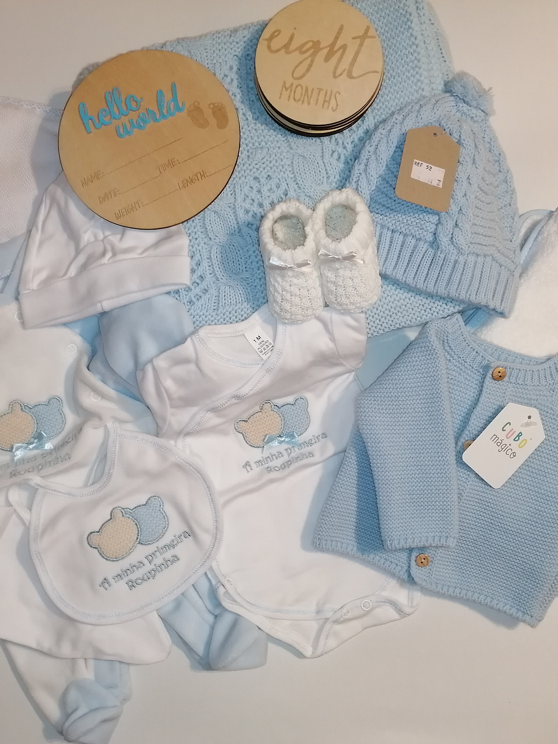 Conjunto Maternidade XL – Enxoval Completo para Bebé | 1 Mês | Várias Cores | 100% Algodão & Malha  5