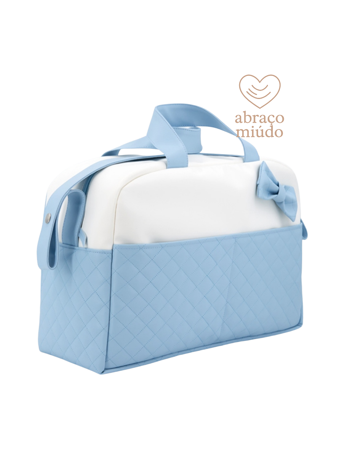 Saco de Maternidade Acolchoado com Laço – Azul Bebé 1