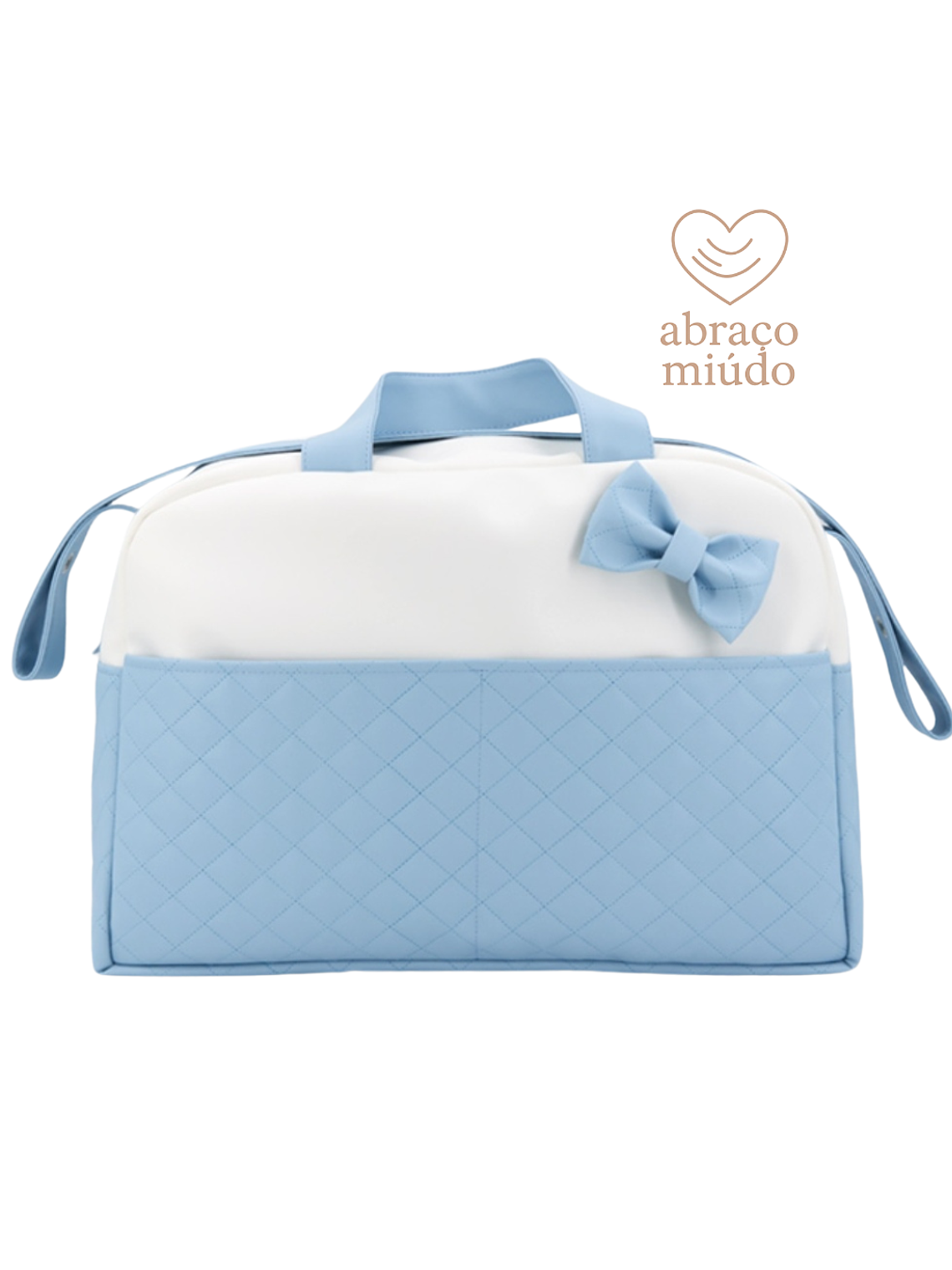 Saco de Maternidade Acolchoado com Laço – Azul Bebé 3