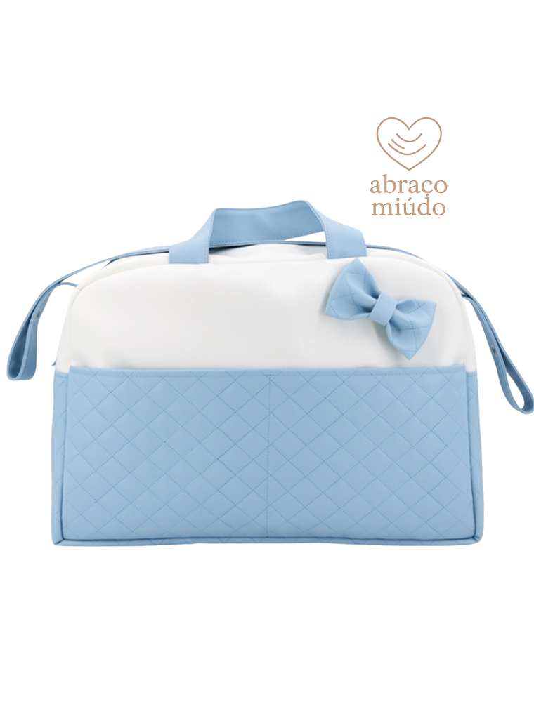 Saco de Maternidade Acolchoado com Laço – Azul Bebé 3