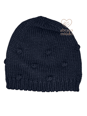 Gorro de Bebé em Malha com Bolinhas
