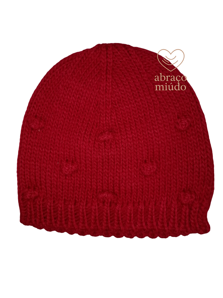 Gorro de Bebé em Malha com Bolinhas 2