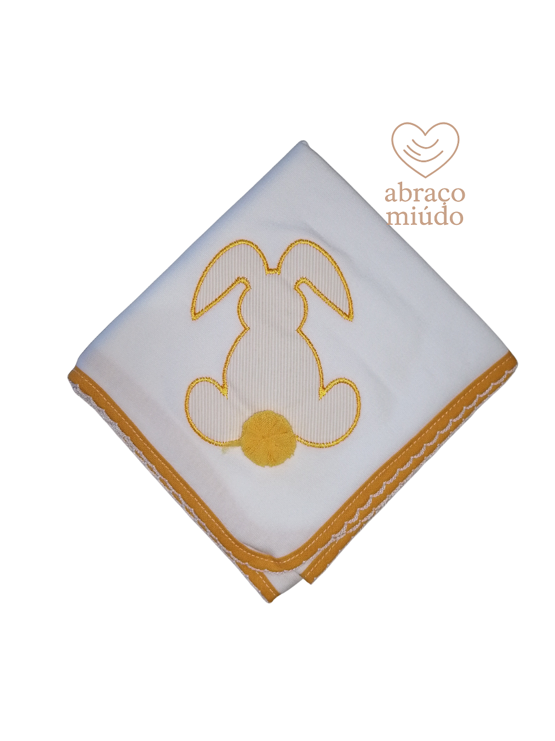 Fralda de Algodão para Bebé com Coelhinho Bordado 1