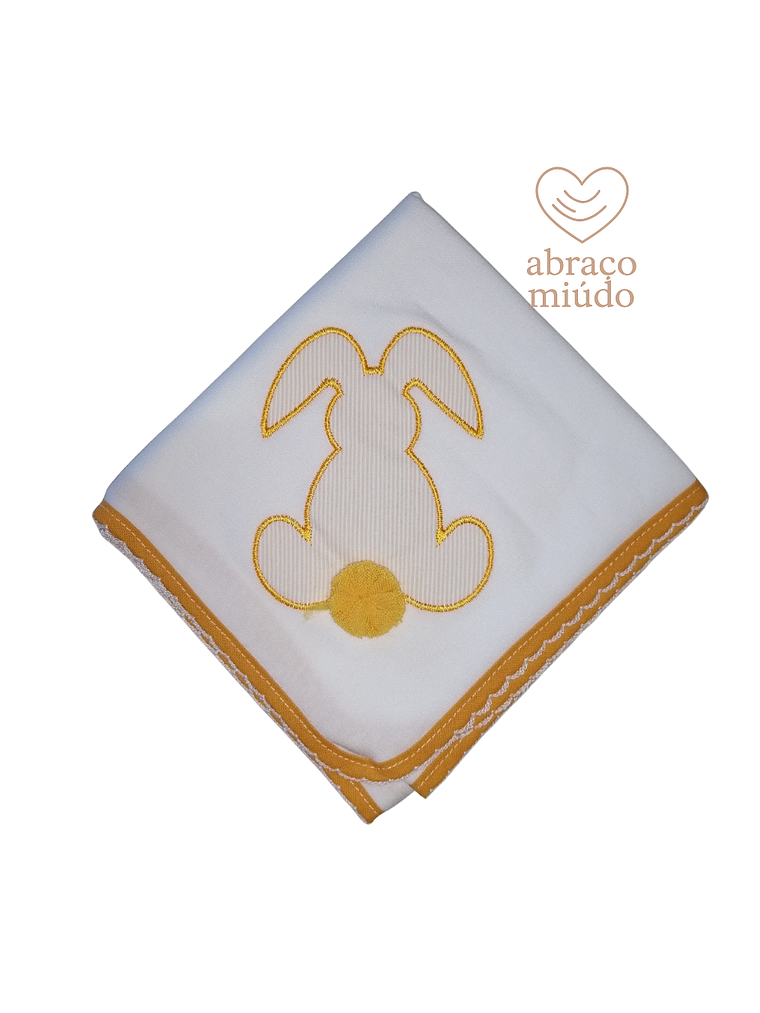 Fralda de Algodão para Bebé com Coelhinho Bordado 1