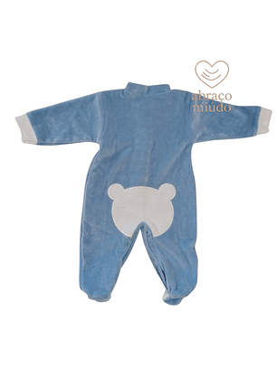 Babygrow em Veludo com Aplicações Ursinho – Azul