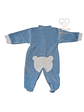 Babygrow em Veludo com Aplicações Ursinho – Azul - Thumbnail 2