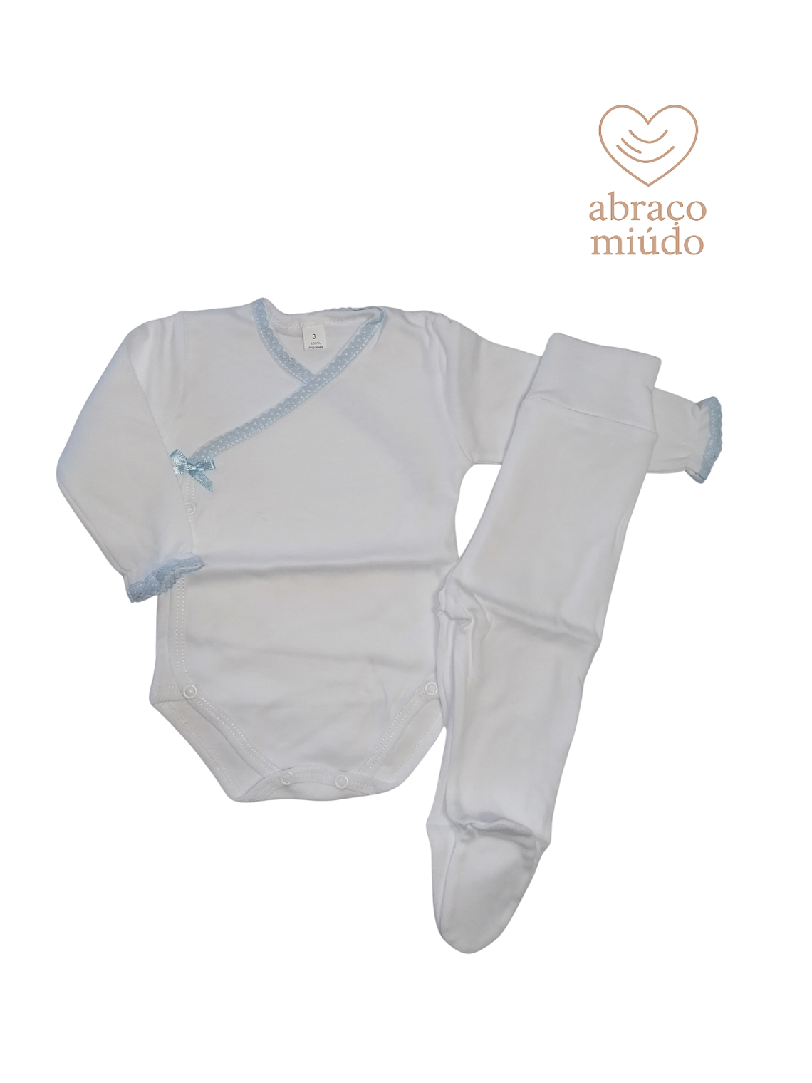 Conjunto Interior para Bebé vários tamanhos - 100% algodão com carda  2