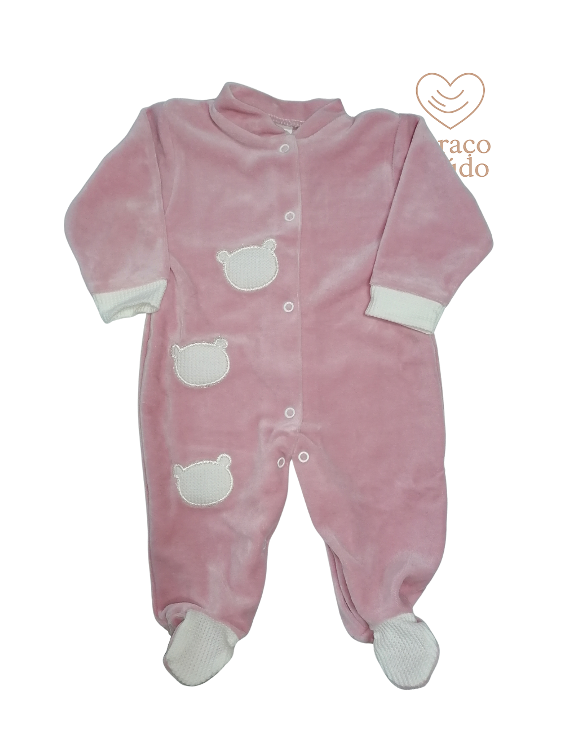 Babygrow veludo urso frente e verso  1