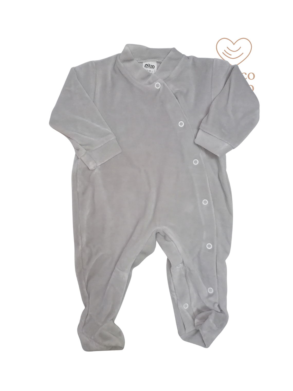 Babygrow veludo simple cinzento  1
