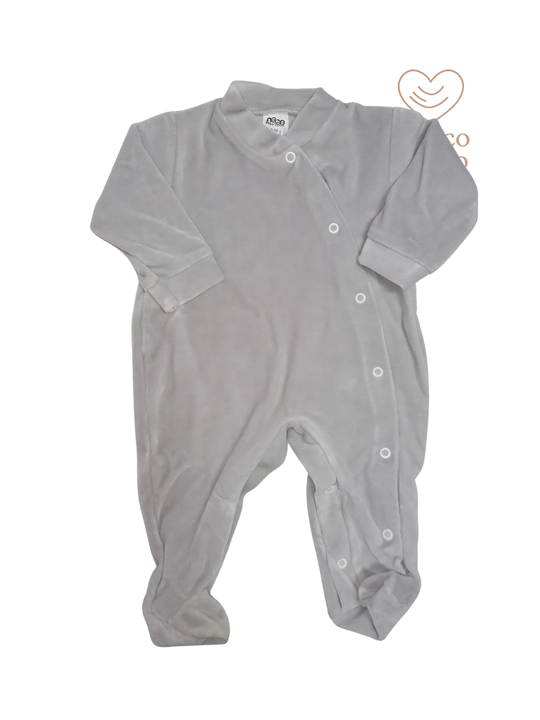 Babygrow veludo simple cinzento  1