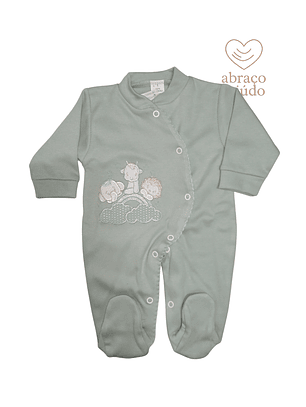 Babygrow algodão três animais várias cores 