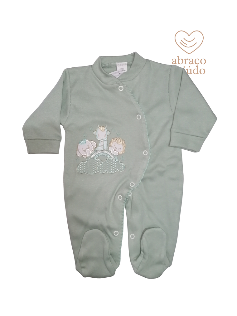 Babygrow algodão três animais várias cores  1