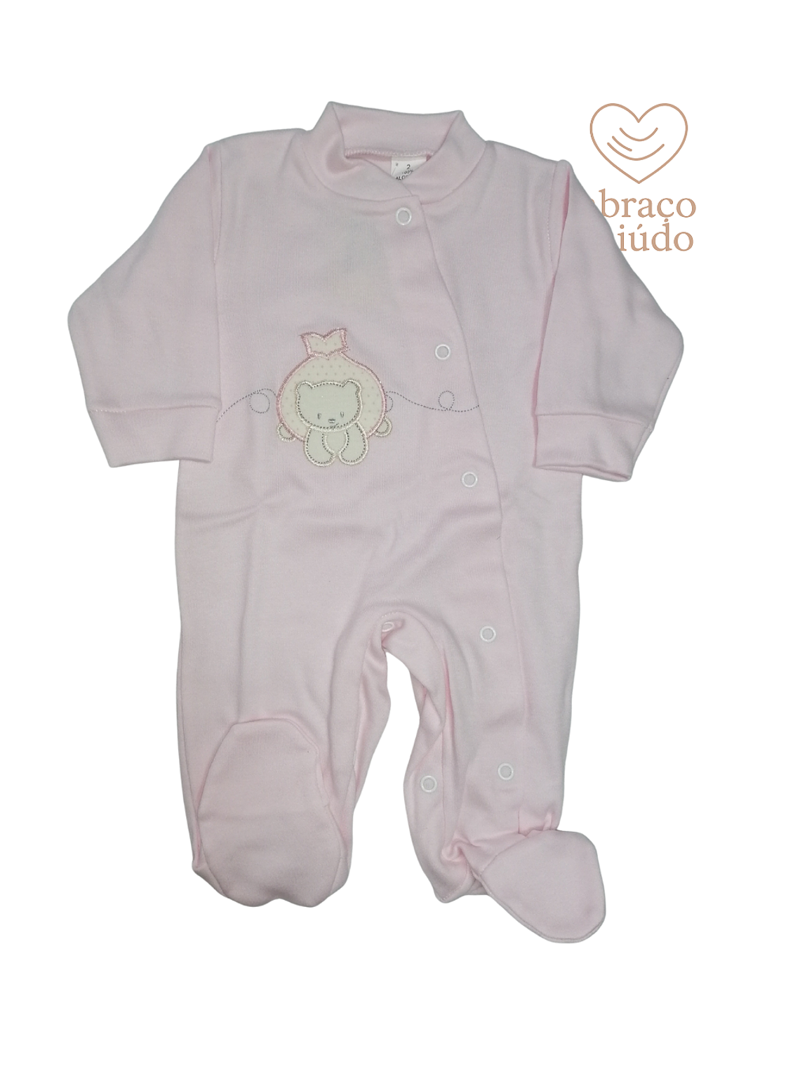 Babygrow algodão ursinha rosa  1